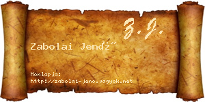 Zabolai Jenő névjegykártya