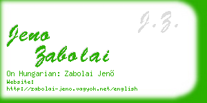 jeno zabolai business card